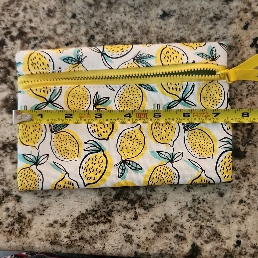 Ipsy Lemon Makeup Bag small bag and mosso bag
